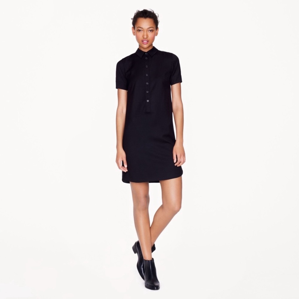 J Crew Collection Leather Back Shirt Dress - Picture 1 of 7